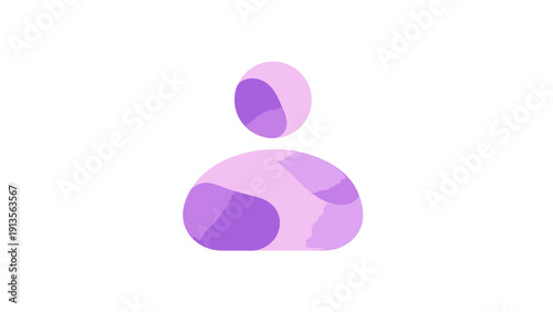 Abstract Humanoid Figure Icon with Purple Hues.