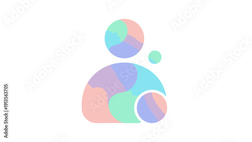 Abstract Humanoid Figure with Colorful Geometric Shapes.