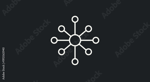 Abstract Network Connection Symbol with Central Hub and Outward Links.