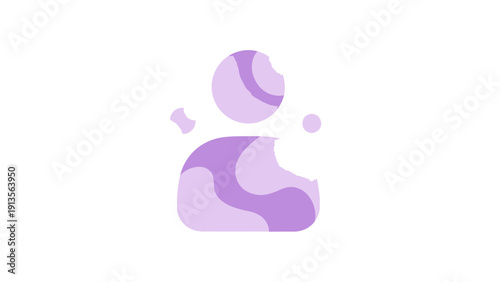 Abstract Humanoid Figure with Swirling Purple and Pink Patterns.