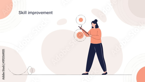 Woman Learning New Skills, Skill Improvement, Personal Development, Growth Concept