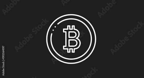 Bitcoin Cryptocurrency Digital Coin Symbol Icon.