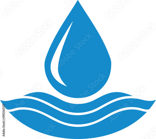 Water drop blue icon shape. A set of drops for the design. Element of nature. Natural clean water from lakes. A drop in the sea and in the ocean.
