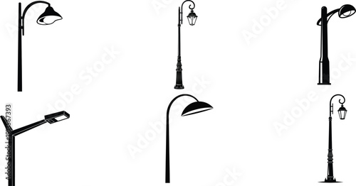 Variety of street lamp post designs and configurations