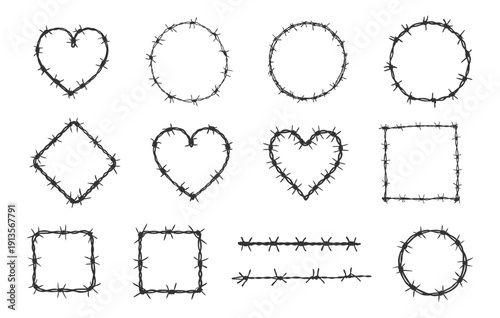 Barbed wire svg, Barbed wire frame silhouette, Barbed wire silhouette, Barbed svg, Barbed wire frame svg, Barbed wire drawing, Barbed wire vectors.