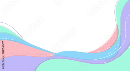 Abstract Pastel Wavy Background with Soft Colors and Gentle Curves