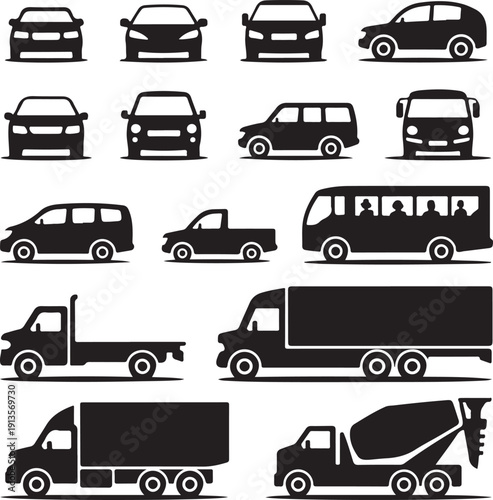set of transport icons