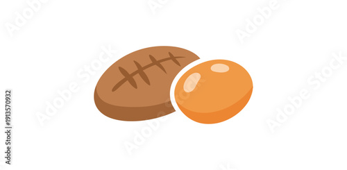 Cartoon bread and egg illustration
