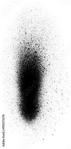 Black Spray Paint Texture Collection Isolated on White Background