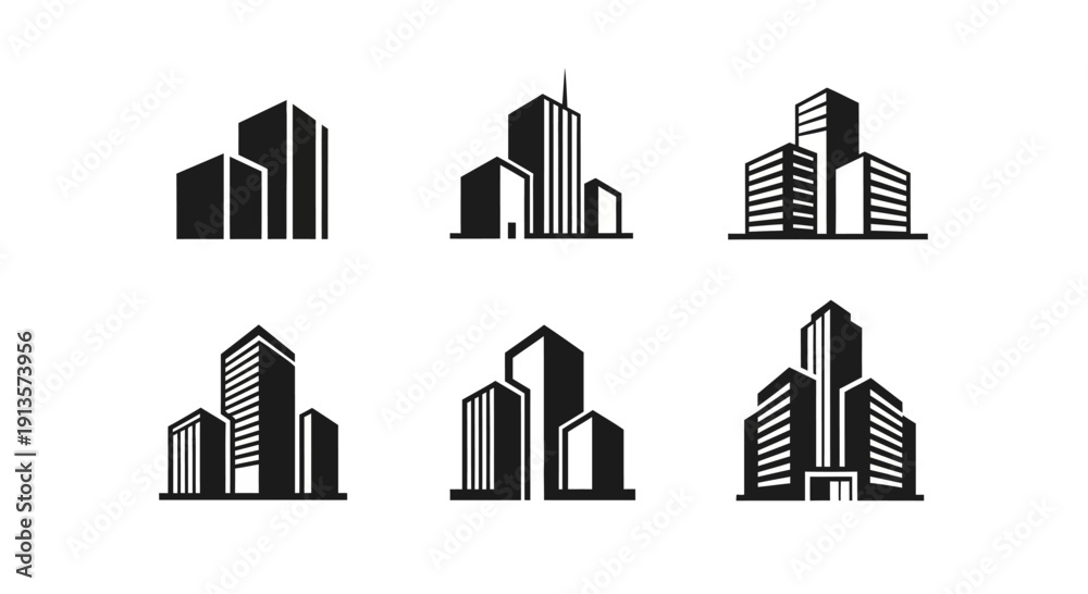 Fototapeta premium Clean Urban High Rise Logo Collection