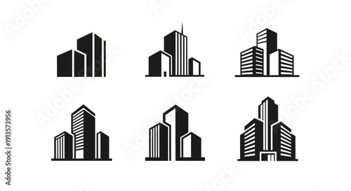 Clean Urban High Rise Logo Collection