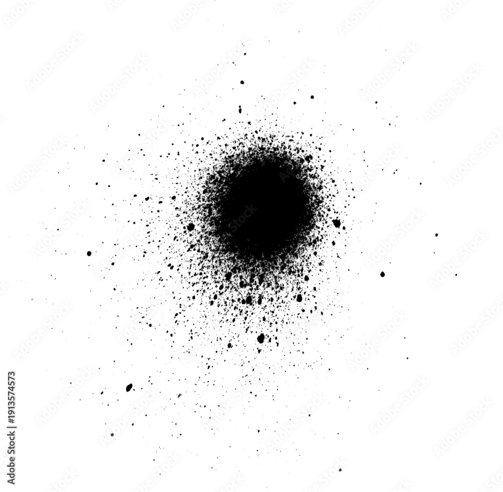 Obraz premium Black Spray Paint Texture Collection Isolated on White Background