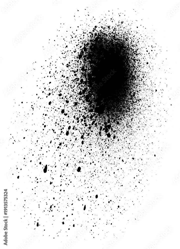 Obraz premium Black Spray Paint Texture Collection Isolated on White Background