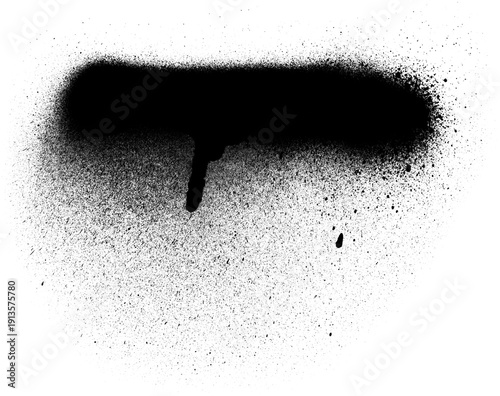 Black Spray Paint Texture Collection Isolated on White Background