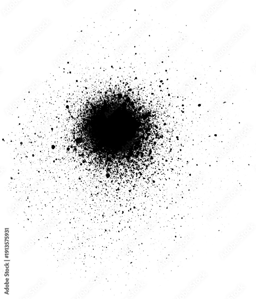 Obraz premium Black Spray Paint Texture Collection Isolated on White Background
