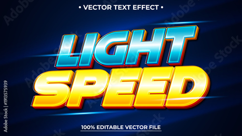 Light Speed 3d text effect editable text effect premium vectors