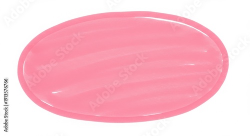 This is a pink oval shaped object on a white background for design purpose