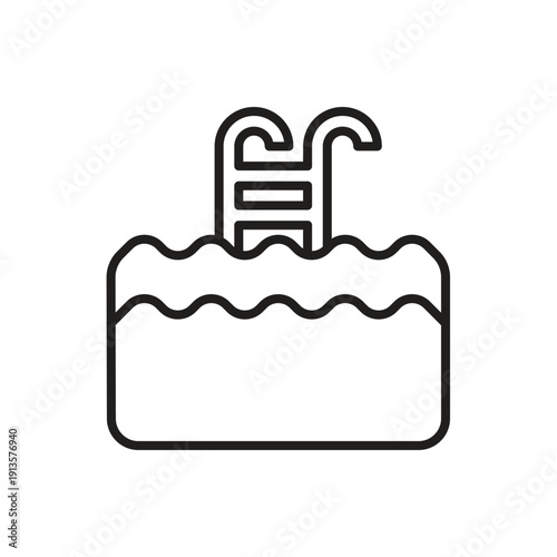 Swimming Pool Recreation Icon Outline Art