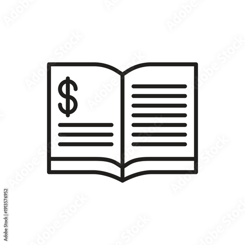 Finance Book Economic Education Icon Outline Art