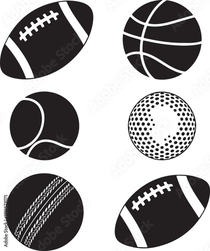 collection of sports balls icons