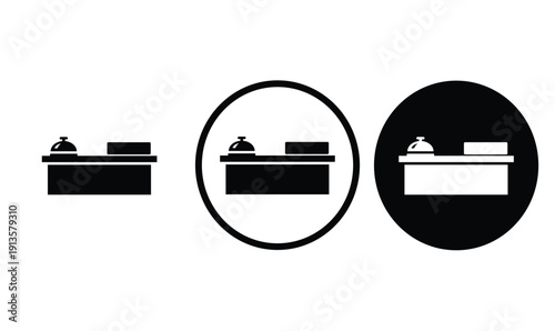 
icon reception black outline for web site design 
and mobile dark mode apps 
Vector illustration on a white background
