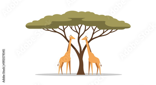 Gentle Wildlife Scene with Elegant Giraffes