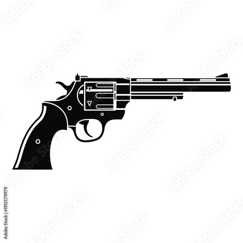 Wallpaper Mural Revolver pistol gun weapon firearm side view illustration isolated on white background icon Torontodigital.ca