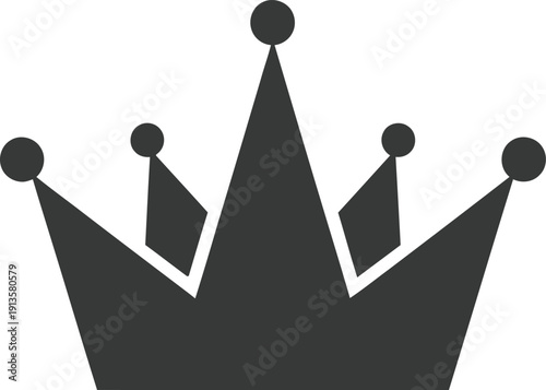 A black crown icon on a white background