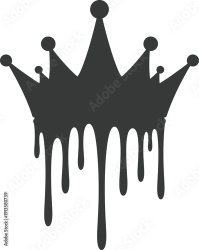 Black crown with dripping paint