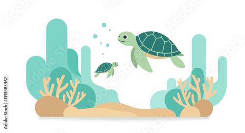 Calm Underwater Family Journey