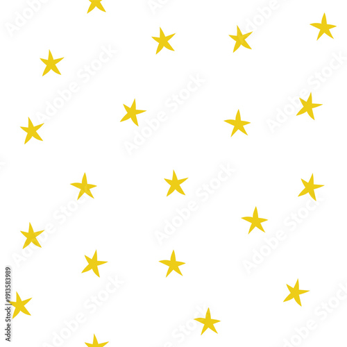 Seamless yellow star pattern on white background. Perfect for nursery decor, fabric, wallpaper, and kids surface design.