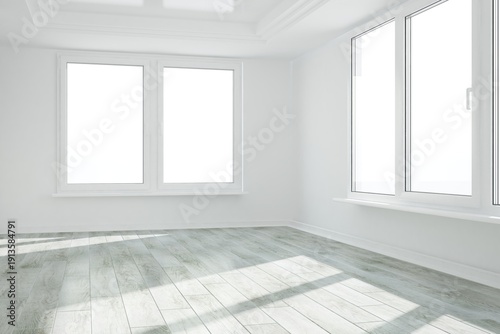 modern empty bright room interior design. 3D illustration