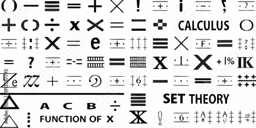 Mathematical symbols and text including calculus and set theory concepts
