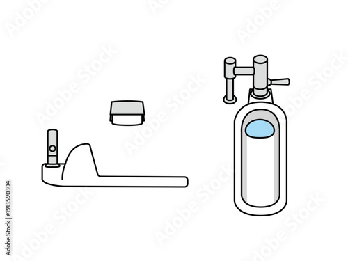 和式トイレ、和式便所のイラスト