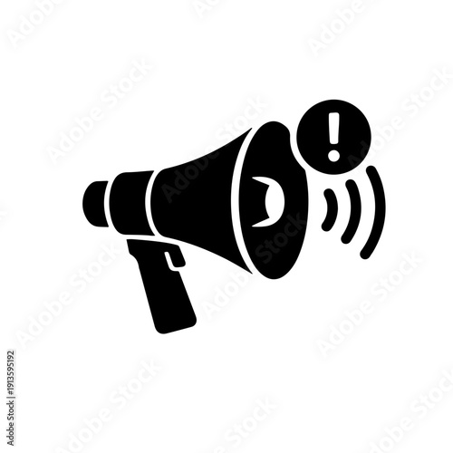 Urgent message communication with a megaphone, symbolizing an important alert and crucial notification system