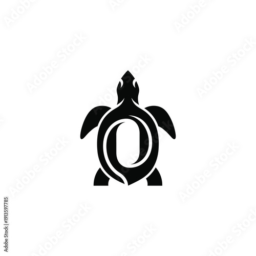 illustration of a turtle from a top-down viewpoint showcasing its shell and flippers