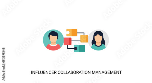 Influencer Collaboration Management Team Concept.