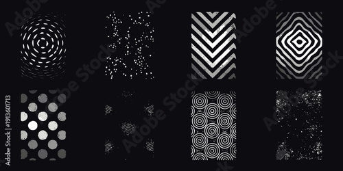 Abstract patterns in grayscale a collection of repeating visual motifs