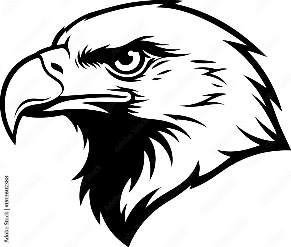 Fototapeta premium Majestic Bald Eagle silhouette vector illustration
