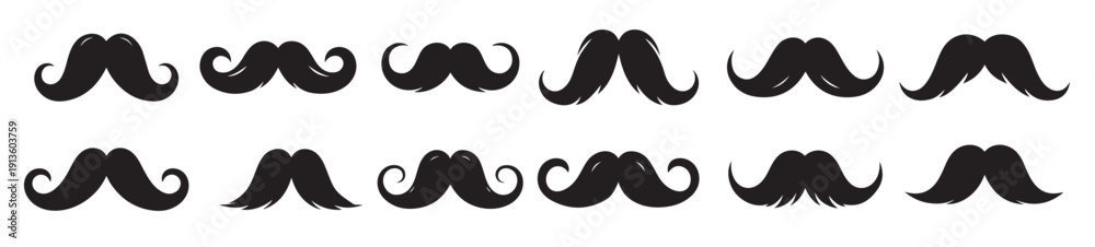 Obraz premium set of men mustache graphics illustration
