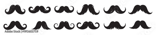 set of men mustache graphics illustration