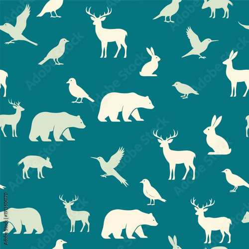 Collection of Various White Animal Silhouettes.