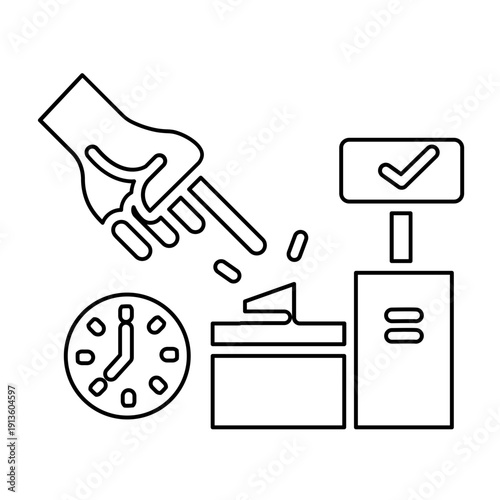 Attendance machine icon