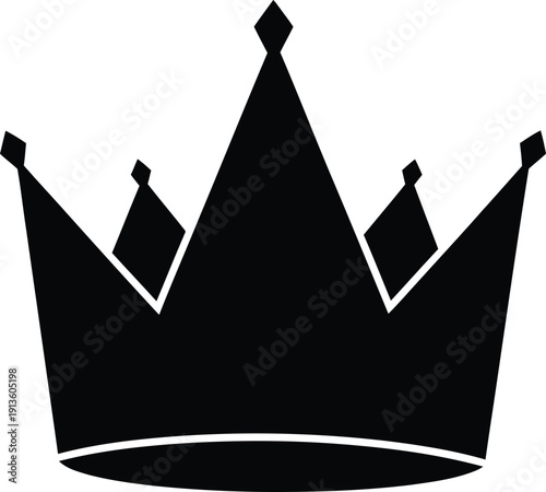 A whimsical, less formal, almost hand-drawn style crown silhouette suitable for children. Think "birthday king/queen" or fairy tale crown, with a softer, friendlier appeal