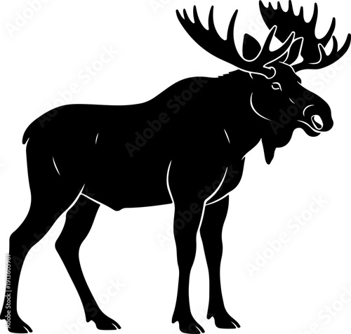 Moose silhouette vector illustration