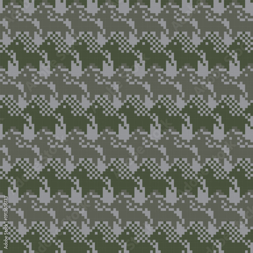 Khaki Cute Pony Knitting seamless pattern design