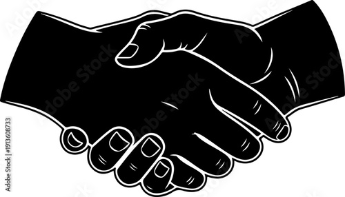 Handshake silhouette vector illustration