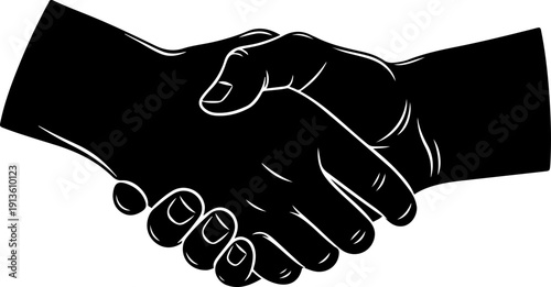 Handshake silhouette vector illustration