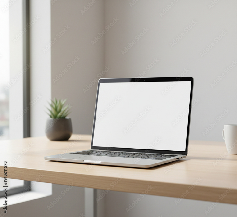 Fototapeta premium laptop on table