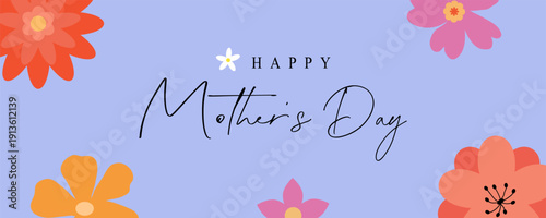 Happy Mother’s Day Banner Vector Background – Modern Celebration Design
